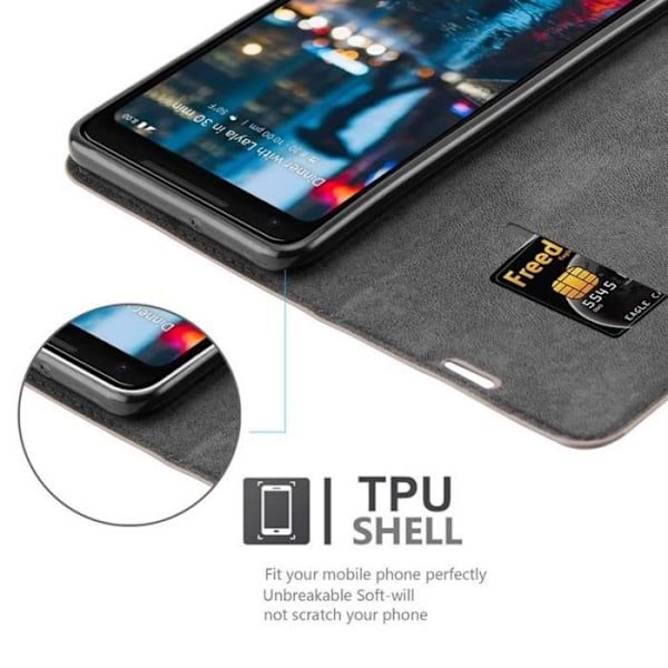 Google PIXEL 2 XL-fodral i KAFFEBRUNT från Cadorabo (INVISIBLE MAGNETIC CLOSURE Design) Helt skyddsfodral med flipflik