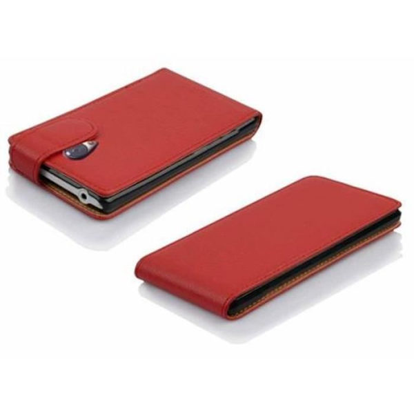 Cadorabo LG NEXUS 5 DESIGN FLIP-stil Fodral Fodral i konstläder Struktur CHERRY RED