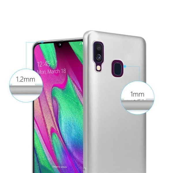 Coque - CADORABO - Samsung Galaxy A40 - Metallisk Silver - TPU - Mjuk - Chockskydd Pengar