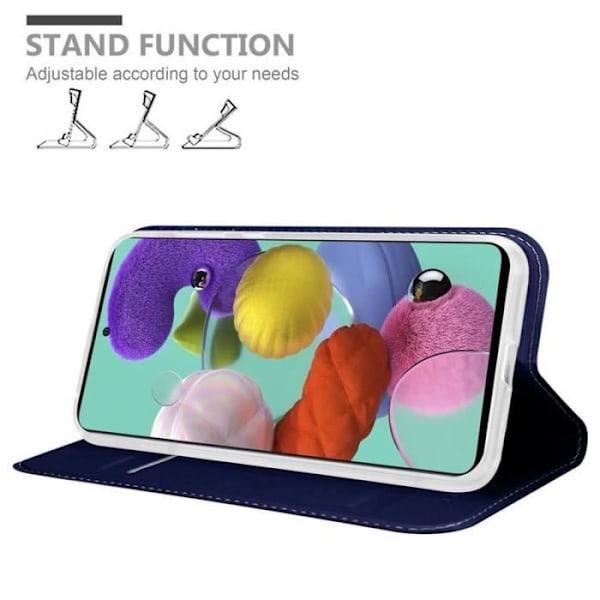 Fodral - CADORABO - Samsung Galaxy A51 - Blå - Halvstyv - Magnetisk stängning Blå