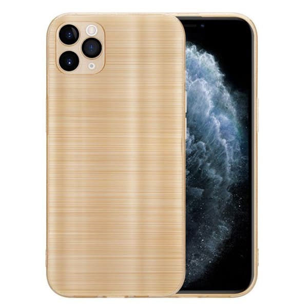 iPhone 11 PRO MAX Fodral Borstad Guld Kameraskydd Gul
