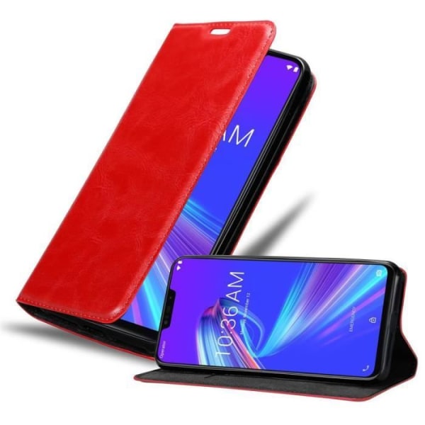 Fodral till Asus ZenFone MAX M2 i APPLE RED Cadorabo Cover Protection magnetisk stängning