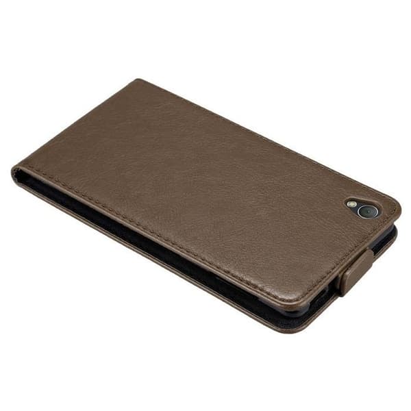 Etui för Sony Xperia Z3 Flip-skydd i MÖRK BRUN brun