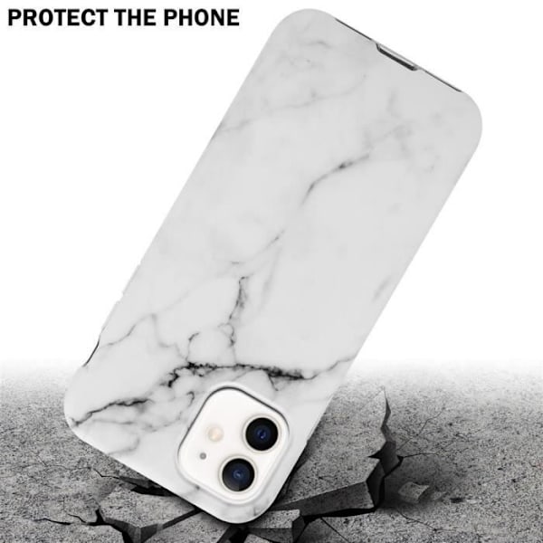 Coque - CADORABO - iPhone 12 PRO MAX - Marmor Vit Grå - Skydd Silicone TPU - Trendig Design Vit grå