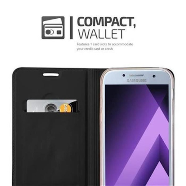 Samsung Galaxy A5 2017 (7) Fodral i CLASSY BLACK från Cadorabo (METAL MATTE Design) Fullt skyddsfodral med flipflik