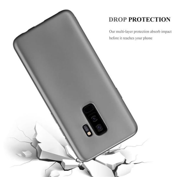 Cadorabo Fodral fungerar med Samsung Galaxy S9 PLUS i METALLIC GREY - Stötsäker och reptålig TPU silikonhölje - Ultra Slim