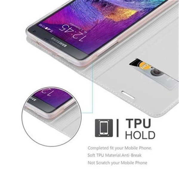 Samsung Galaxy NOTE 4 Fodral i CLASSY SILVER från Cadorabo (METALLIC MATT Design) Helt skyddsfodral med Flip Flip och