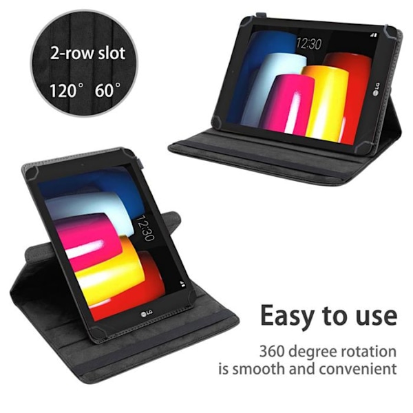 Fodral för LG G Pad IV (8,0 tum) Etui i SVART Hölje Skydd 360 grader konstläder Plånbok Wallet Svart