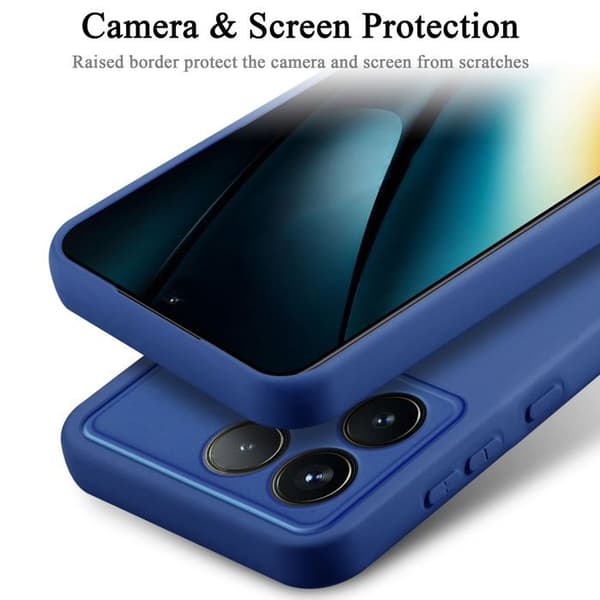 Skyddande stötsäker skal för Xiaomi Poco F6 Pro i LIQUID BLUE Blå