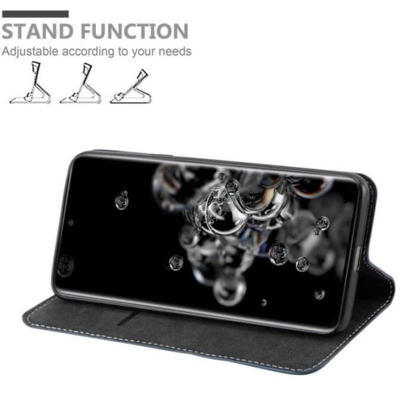 Coque - CADORABO - Samsung Galaxy S20 ULTRA - Bicolour syntetläder - Magnetisk stängning - Ställfunktion BLÅ BRUN