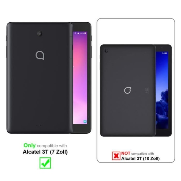 Cadorabo Tablet Case för Alcatel 3T (7 Zoll) i mörkblått 360-graders skyddsfodral Stativ i konstläder