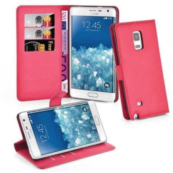 Cadorabo Fodral Samsung Galaxy NOTE EDGE RÖD Fodral Fodral Fullt skydd Magnetisk Stöder Stativkortplats