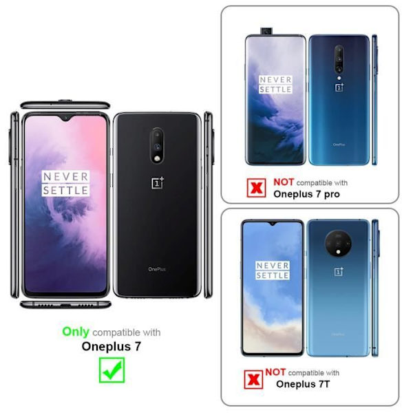 Coque för OnePlus 7 - CADORABO - Svart Onyx - Syntetläder - Magnetisk stängning - Ställfunktion KOLSVART
