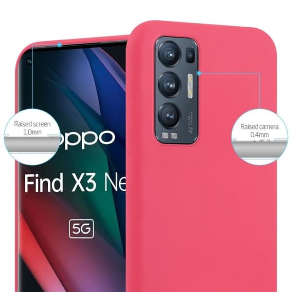 Skyddsskal för Oppo FIND X3 NEO CANDY RÖD Stötsäker Silikon Röd