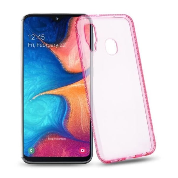 Telefonfodral - CADORABO - Samsung Galaxy A20e - Slim - Strass - TPU Silikon Rosa Rosa