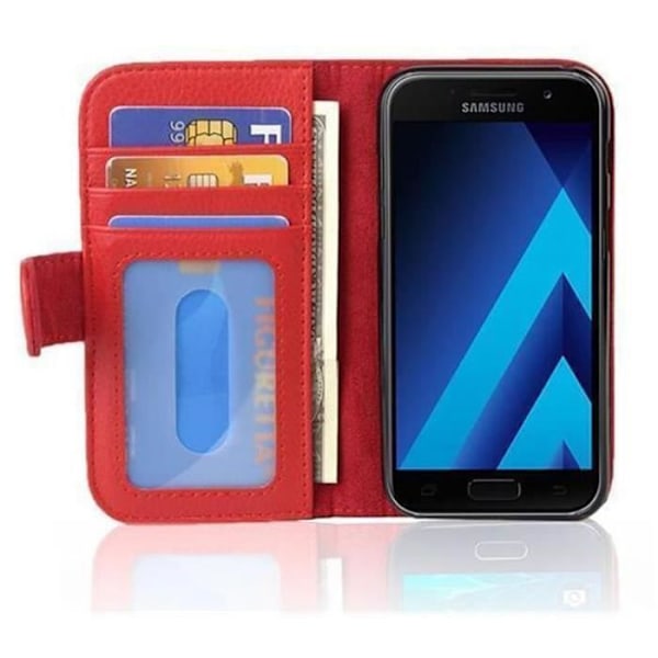 Fodral för Samsung Galaxy A3 2017 i CHERRY RED Cover Skyddskortplatser