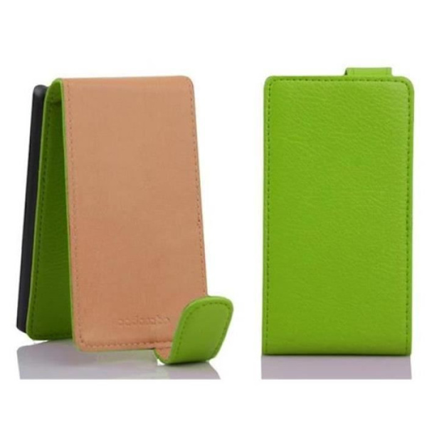 Cadorabo Fodral Nokia Lumia 630 / 635 DESIGN FLIP Style Fodral Fodral Imiterat läder Struktur PARROT GREEN