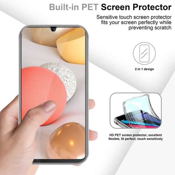 Transparent skydd för Samsung Galaxy A42 4G, helskydd Vit