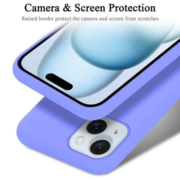 Skal för iPhone 15 PLUS Stötabsorberande i LIQUID LIGHT PURPLE Violett