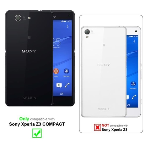 Skydd för Sony Xperia Z3 COMPACT - CADORABO - Syntetläder - Matt Svart - Ställfunktion - Fullständigt skydd Svart mat