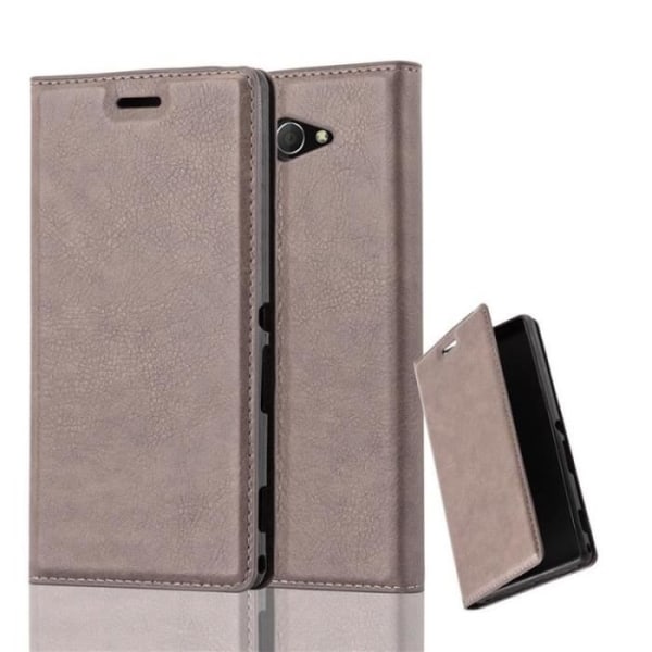 Sony Xperia M2-fodral i KAFFEBRUNT från Cadorabo (INVISIBLE MAGNETIC CLOSURE Design) Helt skyddsfodral med flipflik