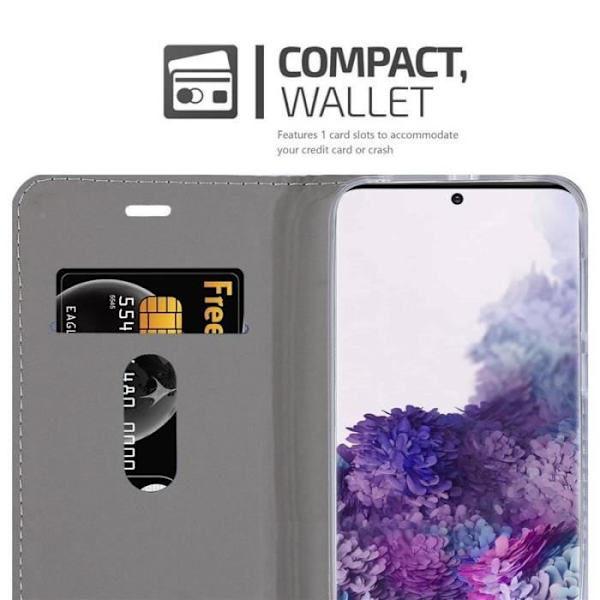 Plånboksfodral - CADORABO - Samsung Galaxy S20 PLUS - Läderimitation - Svart - Stativfunktion Svart