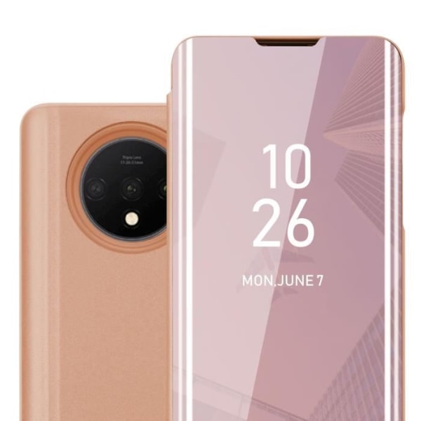 Fodral till OnePlus 7T i KUNZIT ROSE Clear View Cadorabo Cover 360 graders spegelskydd