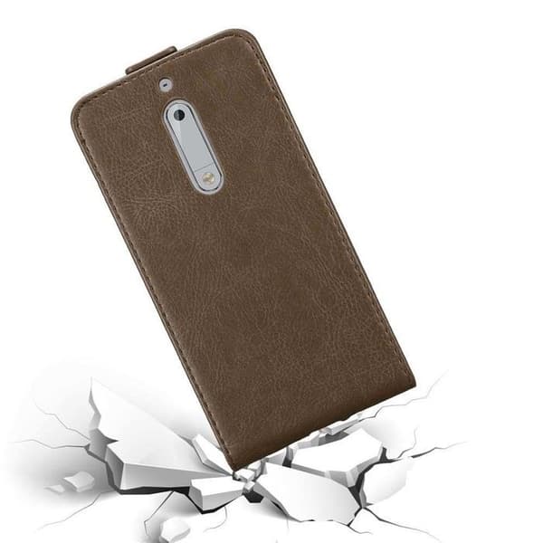 Etui för Nokia 5 2017 Flip-fodral i KAFFEBRUNT Skyddshölje brun