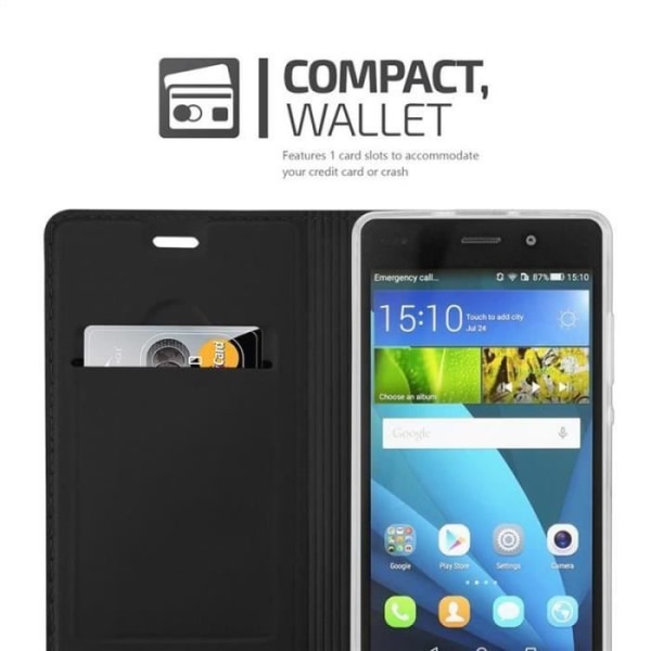Cadorabo Fodral till Huawei P8 LITE i KLASSIG SVART