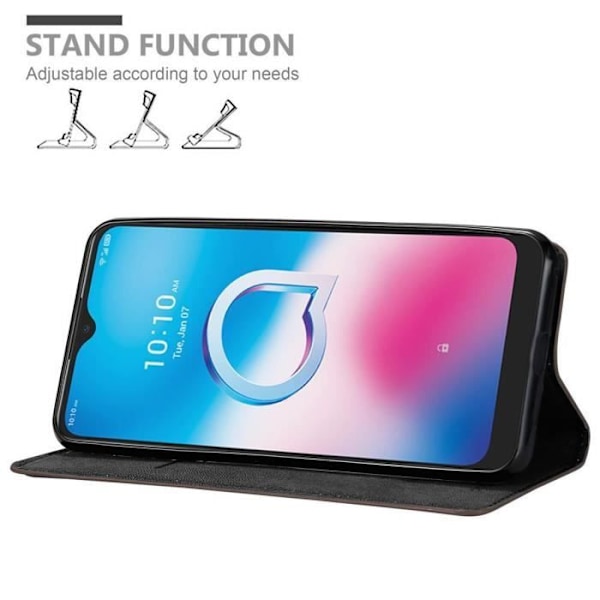 Coque - CADORABO - Alcatel 3L 2020 - Marron Café - Magnetisk stängning - Ställfunktion KAFFEBRUNT