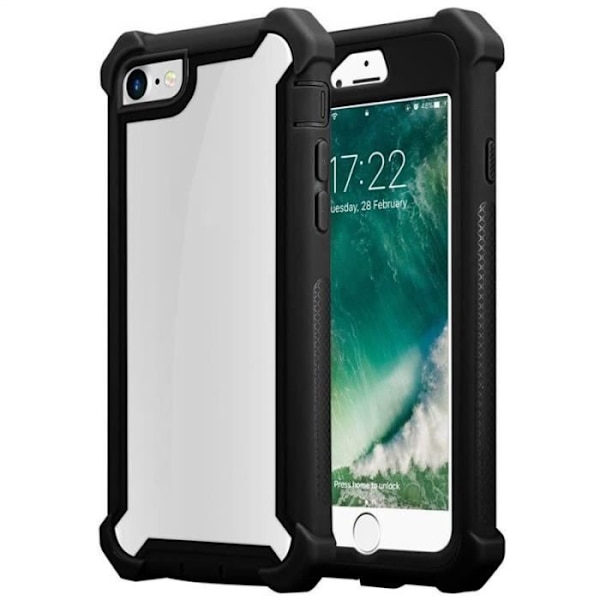 Cadorabo Fodral till Apple iPhone 7 - iPhone 7S - iPhone 8 i BLACK ALDER - 2-i-1
