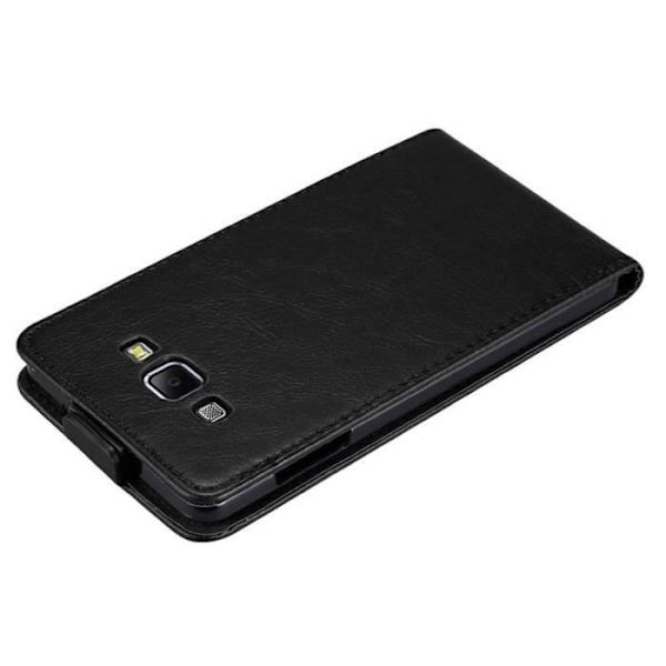 Skyddsfodral - CADORABO - Samsung Galaxy A8 2015 - Syntetiskt läder - Svart - Flip med magnetisk stängning Svart