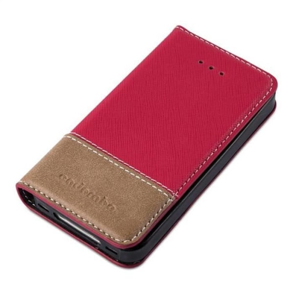 Plånboksfodral - CADORABO - iPhone 4 / iPhone 4S - Syntetläder - Röd - Osynlig magnetisk stängning Röd