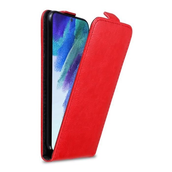 Coque - CADORABO - Samsung Galaxy S22 PLUS - Röd av Äpple - Syntetläder - Magnetisk Flip Äppelrött