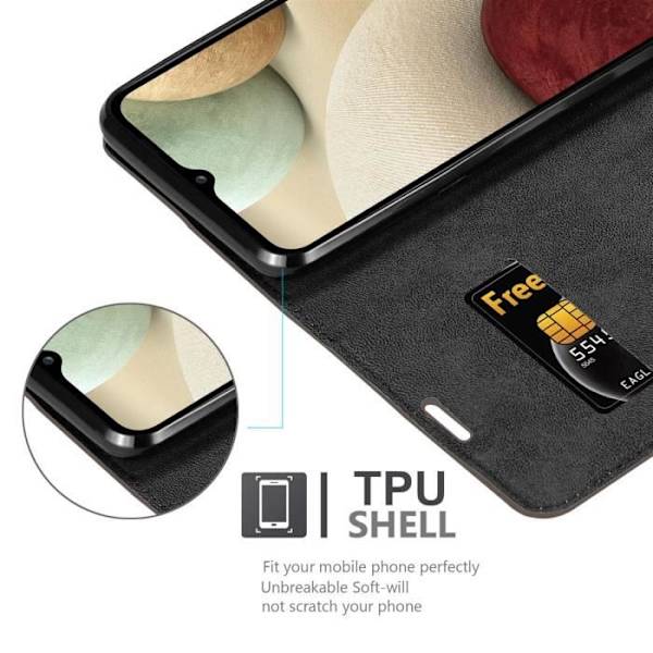 Coque - CADORABO - Samsung Galaxy A12 / M12 - Kaffeebrun - Booketui - Magnetbeskyttelse kaffe brunt