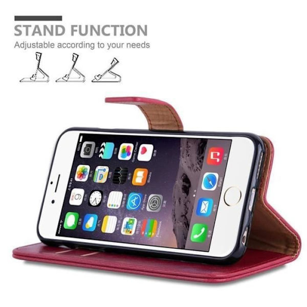 Apple iPhone 6 PLUS-fodral - iPhone 6S PLUS i KÖRSBÄRSRÖTT från Cadorabo (LYXIG Design) Helt skyddsfodral med flipflik
