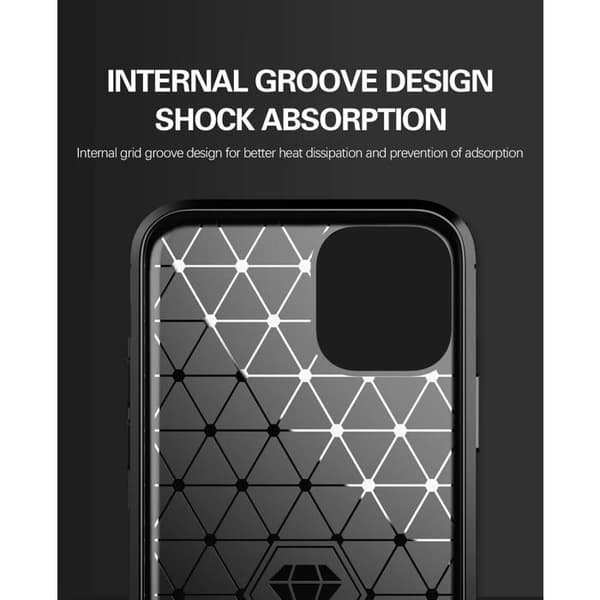 iPhone 11 PRO Fodral Borstad Svart Kolfiber Design Svart