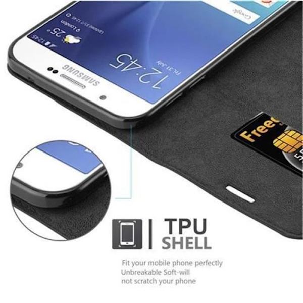 Samsung Galaxy A8 2015 (5) fodral i NIGHT BLACK från Cadorabo (INVISIBLE MAGNETIC CLOSURE design) Fullt skyddsfodral med