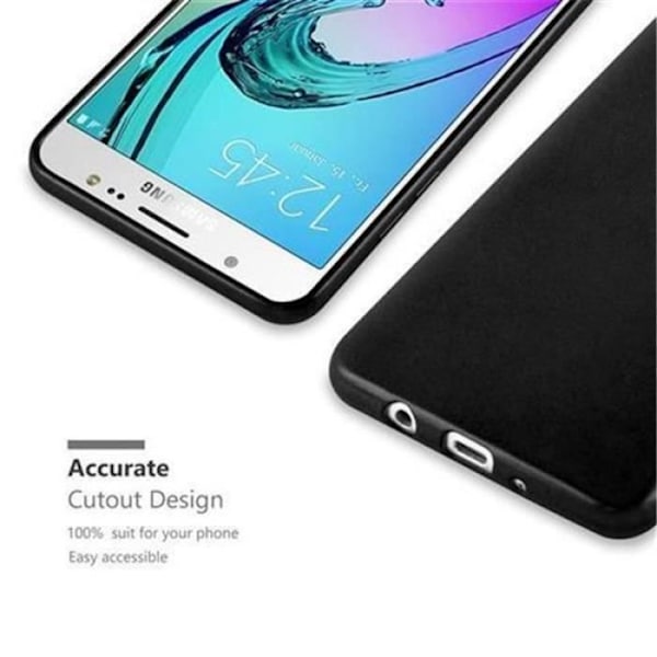 Samsung Galaxy J7 2016 (6) Fodral i METALLIC BLACK från Cadorabo (METALLIC MATT Design) Ultratunt mjukt silikongel TPU-fodral