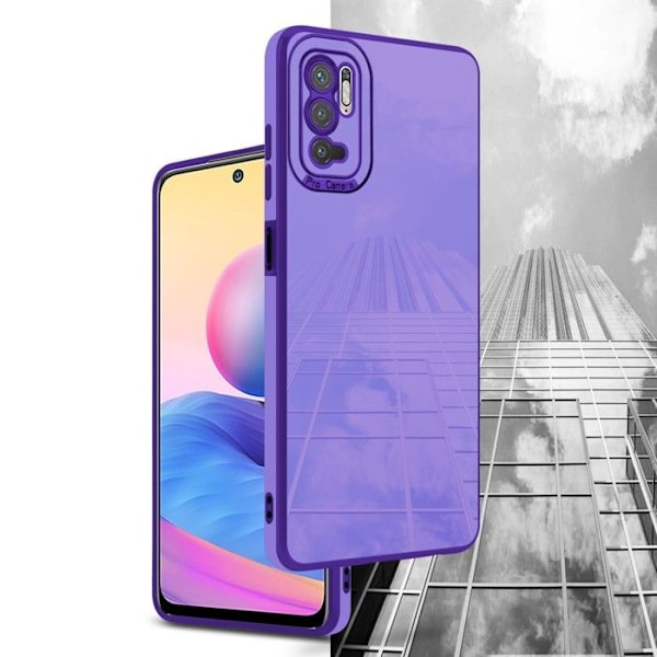 Skydd för Xiaomi RedMi NOTE 10 5G / POCO M3 PRO 5G Fodral i Glansig Lila - Guld Ros Etui Fall Cover Silikon TPU och skydd för Lila