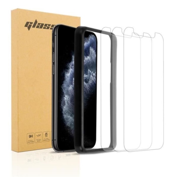 Cadorabo 3x Härdat glas för Apple iPhone 11 Pro Max - Skärmskydd i härdat glas med installationshjälp Transparent