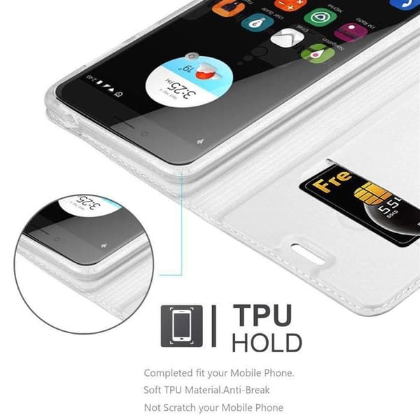 Fodral med lock för ZTE Blade V7 Plånbok i KLASSISK SILVER Stötsäker Grå