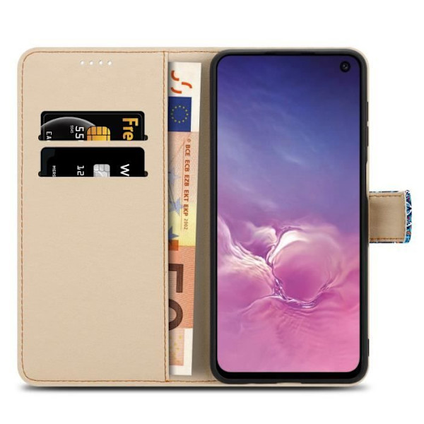 Fodral till Samsung Galaxy S10e Fodral i blått Mandala nr. 1 Fodral Skydd Magnetisk stängning Plånbok Plånbok