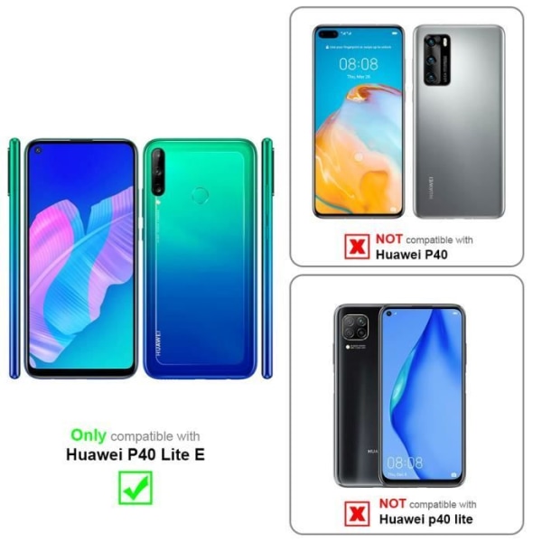 Coque - CADORABO - Huawei P40 LITE E - BLÅ SVART - Simil läder - Magnetstängning MÖRKBLÅ