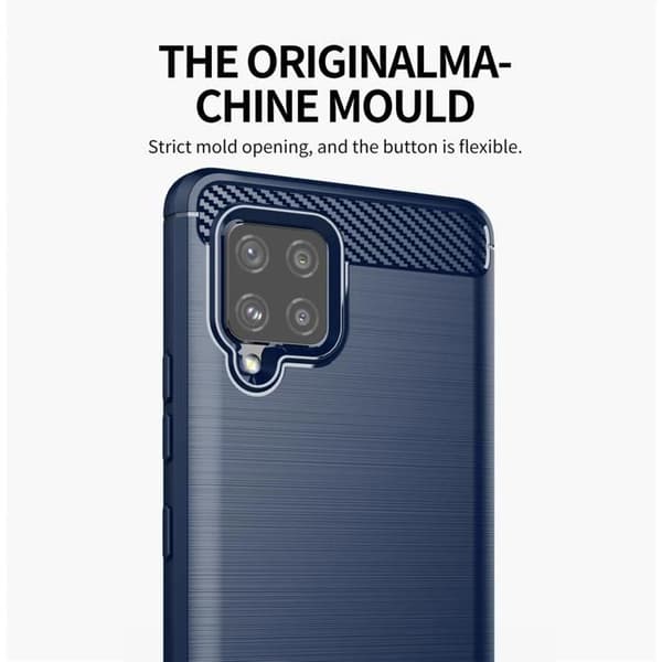 Skyddsfodral för Samsung Galaxy A42 4G BORSTAD BLÅ Kolfiberdesign Blå