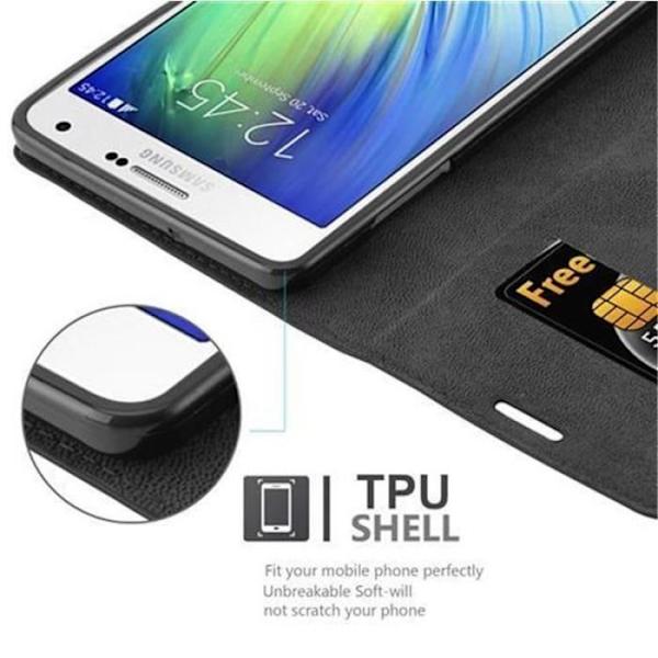 Samsung Galaxy A7 2015 (5) Fodral i NIGHT BLACK från Cadorabo (INVISIBLE MAGNETIC CLOSURE Design) Helt skyddsfodral med