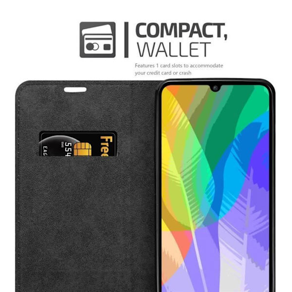 Coque för Huawei Y6P - CADORABO - Kaffe Brunt - Bokfodral - Silicon TPU - Magnetiskt skydd kaffe brunt