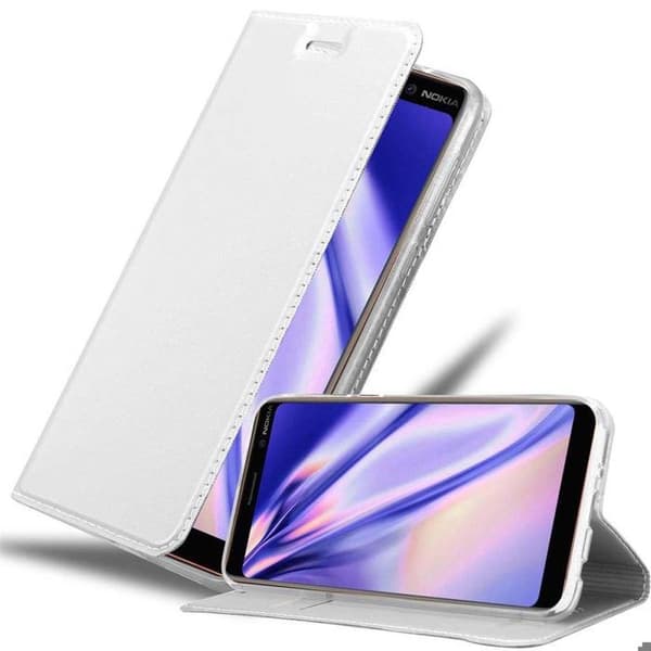 Flip-fodral för Nokia 7 PLUS Etui i KLASSISK SILVER Plånbok Stötsäker Grå