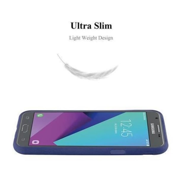 Samsung Galaxy J5 2017 (7) fodral i USA-version i DARK BLUE FROST av Cadorabo (FROST-design) Ultra Soft Silicone Gel TPU-fodral MÖRKBLÅ FROST