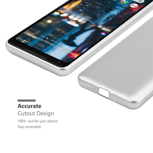 Skyddsskal för Google PIXEL 2 XL Skyddsskal i MATTSILVER Metallic Design Grå